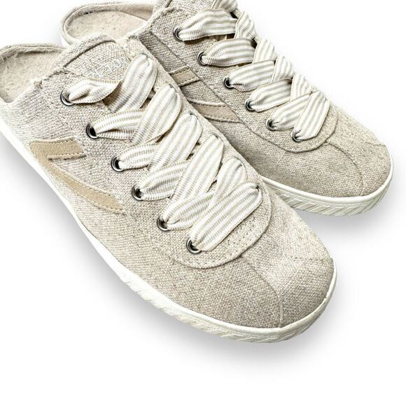 Tretorn Cam Slip-On Backless Canvas Sneakers in Natural Sand Women’s Size 9 - Picture 3 of 12